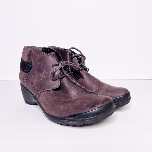 Merrell Cloudy Brown Leather Ankle Booties Size 7.5 Women’s - Picture 1 of 6